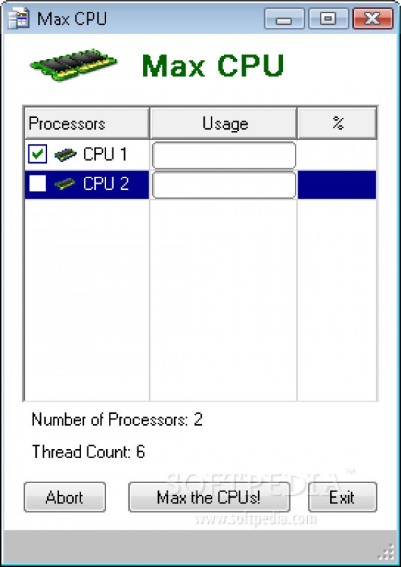 Max CPU screenshot