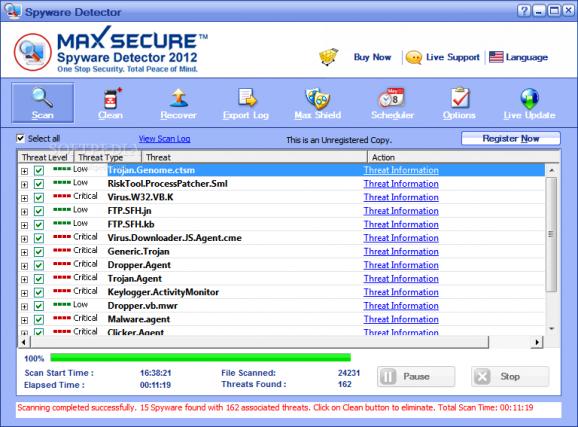 Max Secure Spyware Detector screenshot