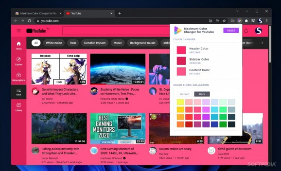 Maximum Color Changer for Youtube screenshot