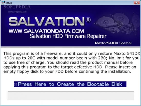Maxtor Firmware Repairer (Floppy disk version) screenshot