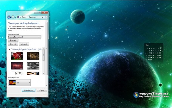 May 2011 Calendar Windows 7 Theme screenshot