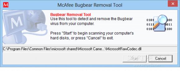 McAfee Bugbear Removal Tool screenshot