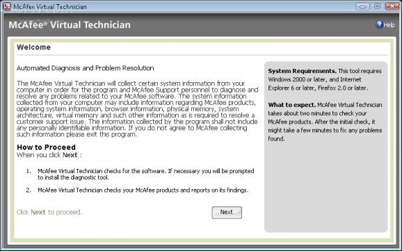McAfee Virtual Technician screenshot
