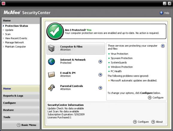 McAfee VirusScan screenshot