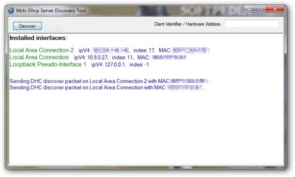 Mctv Dhcp Server Discovery Tool screenshot