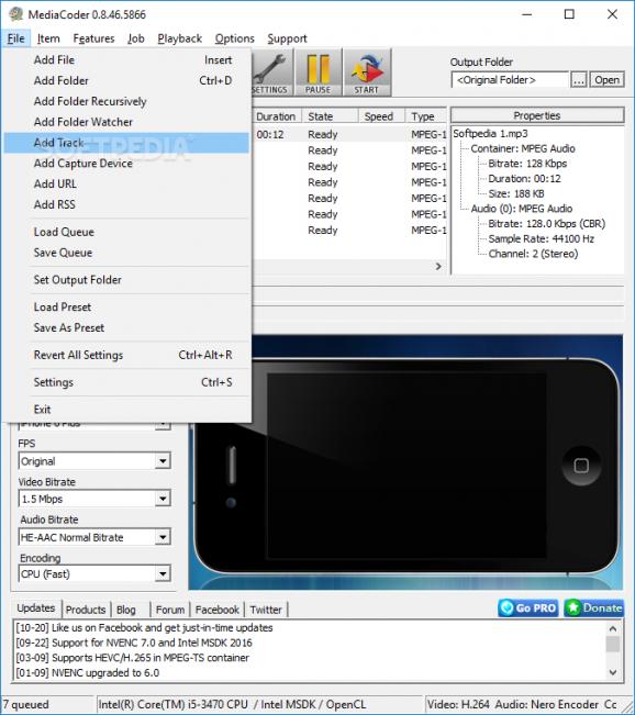 MediaCoder iPod/iPhone/iPad Edition screenshot
