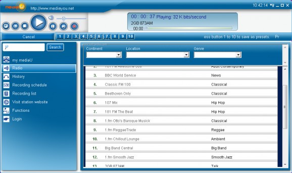 MediaU Radio Player screenshot