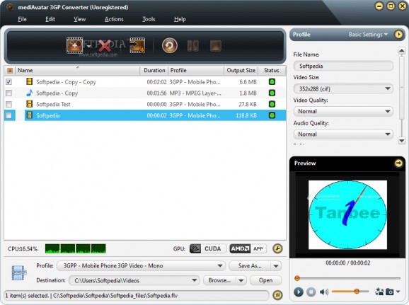 mediAvatar 3GP Converter (formerly MediaVideoConverter 3GP Converter) screenshot