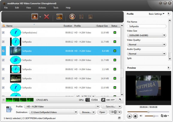 mediAvatar HD Video Converter screenshot