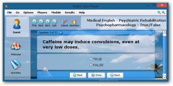 Medical English - Psychiatric Rehabilitation - Psychopharmacology - True/False screenshot