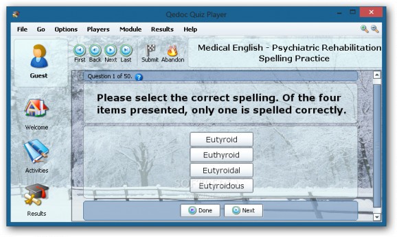 Medical English - Psychiatric Rehabilitation - Spelling Practice screenshot
