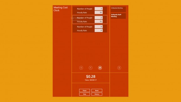 Meeting Cost Clock for Windows 8 screenshot