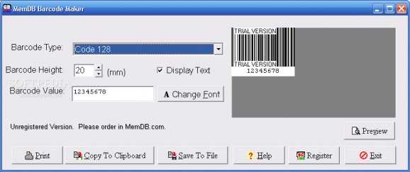 MemDB Barcode Maker screenshot