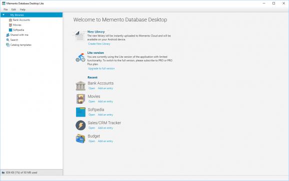 Memento Database Desktop Lite screenshot