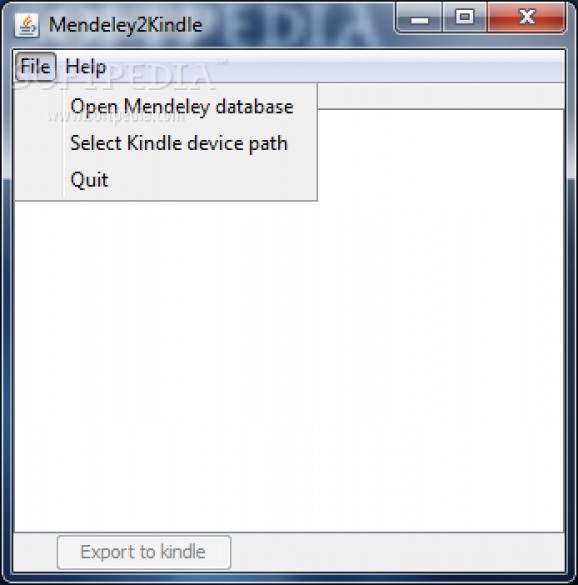 Mendeley2Kindle screenshot