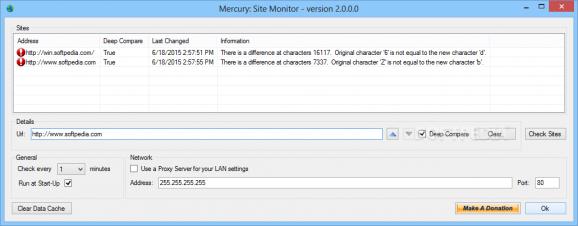 Mercury: Site Monitor screenshot