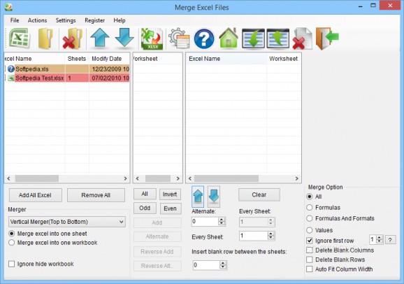 Merge Excel Files screenshot