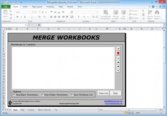Merge Workbooks Professional screenshot