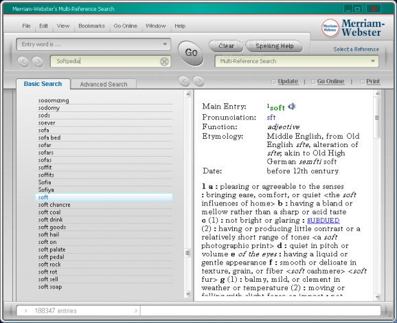 Merriam-Webster's Collegiate Dictionary & Thesaurus screenshot