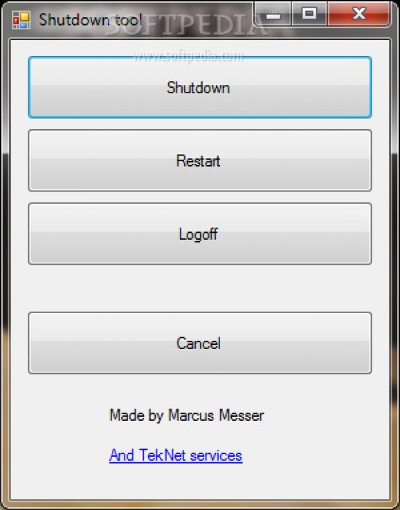 Shutdown tool screenshot
