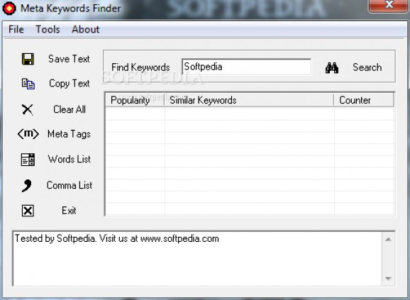 Meta Keywords Finder screenshot
