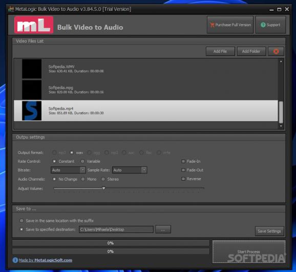 MetaLogic Bulk Video to Audio screenshot