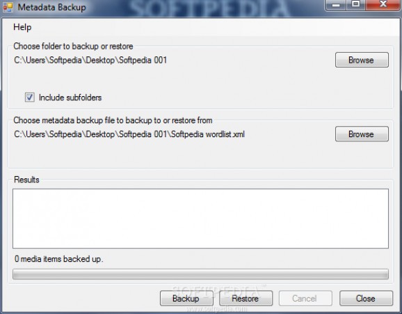 Metadata Backup screenshot
