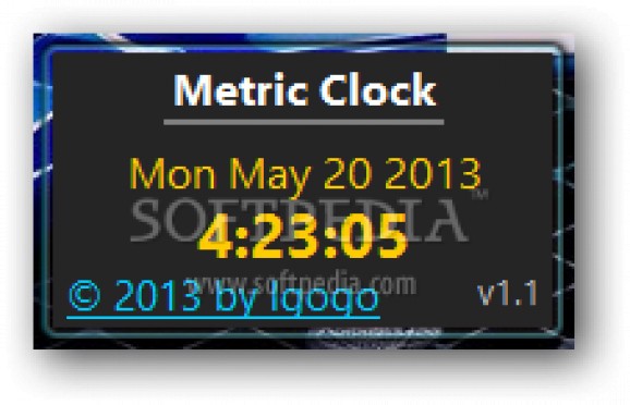 Metric Clock screenshot
