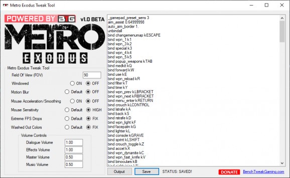 Metro Exodus Tweak Tool screenshot