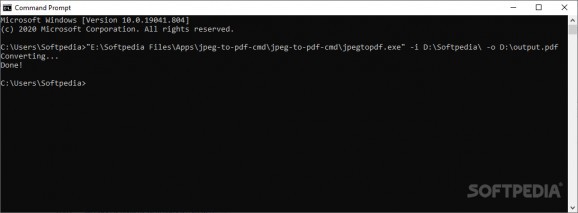 Mgosoft JPEG To PDF Command Line screenshot