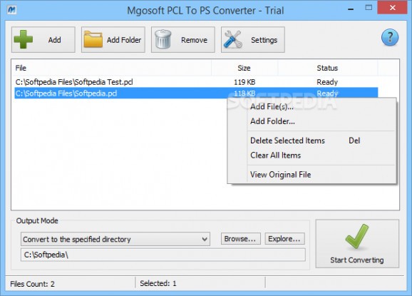 Mgosoft PCL To PS Converter screenshot