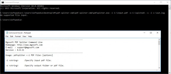 Mgosoft PDF Spliter Command Line screenshot