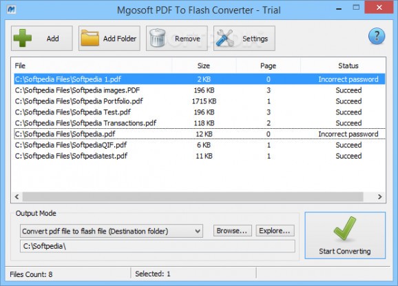Mgosoft PDF To Flash Converter screenshot