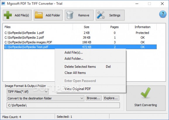 Mgosoft PDF To TIFF Converter screenshot