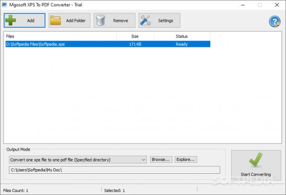 Mgosoft XPS To PDF Converter screenshot