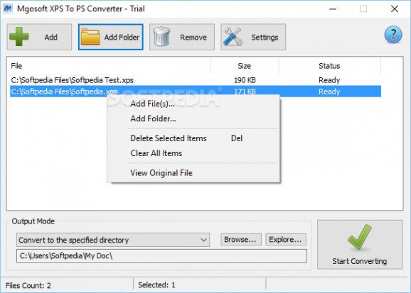 Mgosoft XPS To PS Converter screenshot