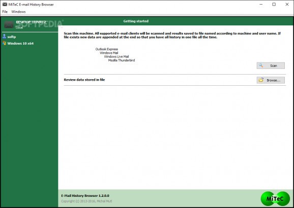 MiTeC E-mail History Browser screenshot