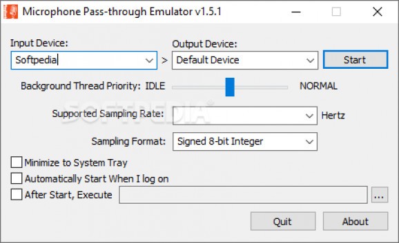 Microphone Pass-through Emulator screenshot