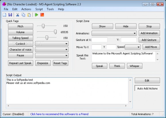Microsoft Agent Scripting Software screenshot