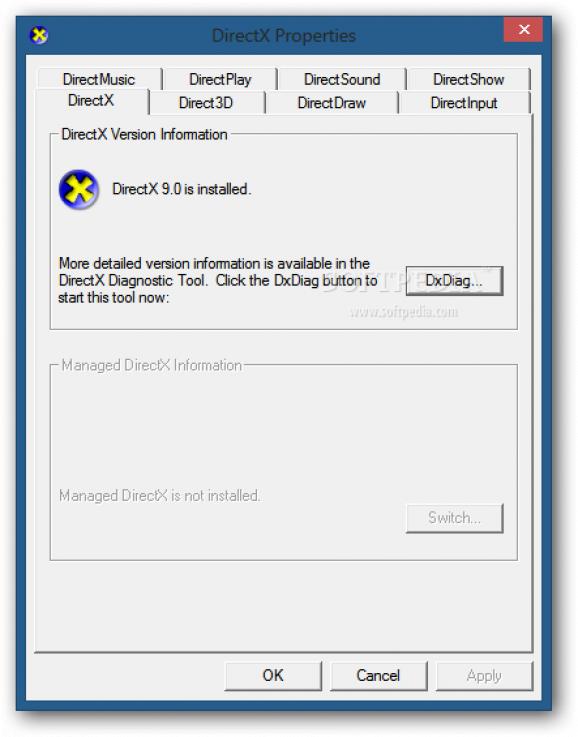 Microsoft DirectX Control Panel screenshot