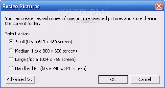 Microsoft Image Resizer screenshot