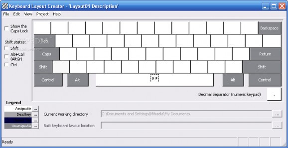 Microsoft Keyboard Layout Creator screenshot