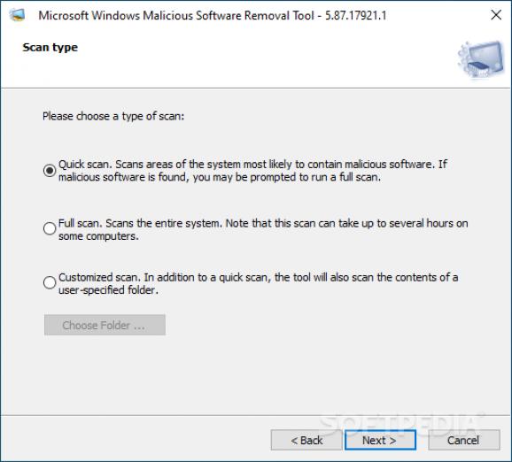Microsoft Malicious Software Removal Tool screenshot