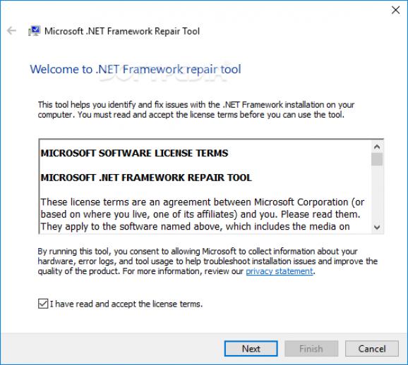 Microsoft .NET Framework Repair Tool screenshot