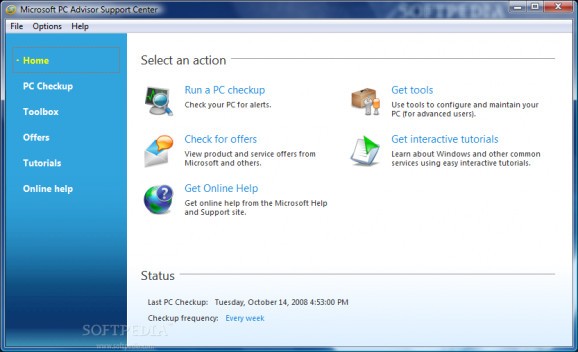 Microsoft PC Advisor screenshot