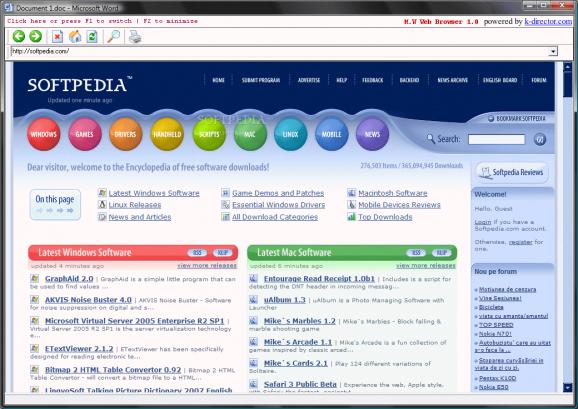 Microsoft Word Web Browser screenshot