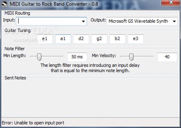 Midi Guitar to Rock Band Converter screenshot