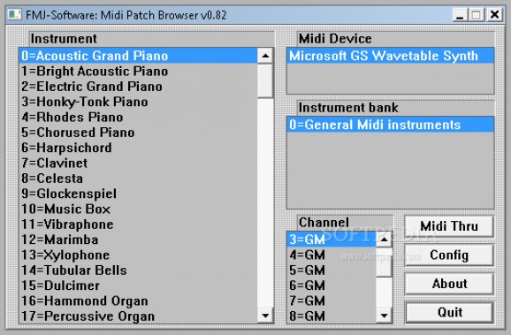 Midi Patch Browser screenshot