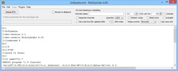 MidiZyx2abc screenshot