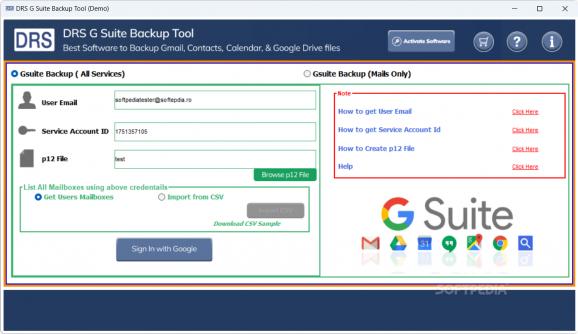 MigrateEmails Google Workspace Backup Solutions screenshot
